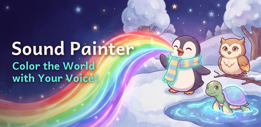 Pip the penguin sings a rainbow while Ollie the owl and Aria the turtle watch.